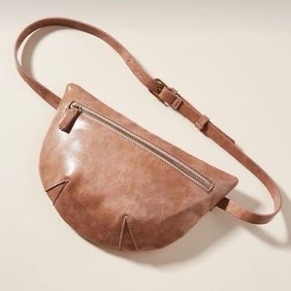 Anthropologie Handbags - NWOT Anthropologie Ada Vegan Leather Crossbody Belt Convertible Bag Brown/Blush